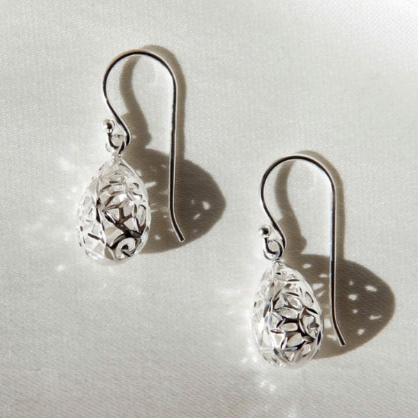 Najo - Boobelah cutout teardrop hook earrings in sterling silver