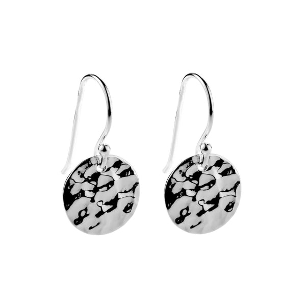 Najo - Rabble beaten disc hook earrings in sterling silver