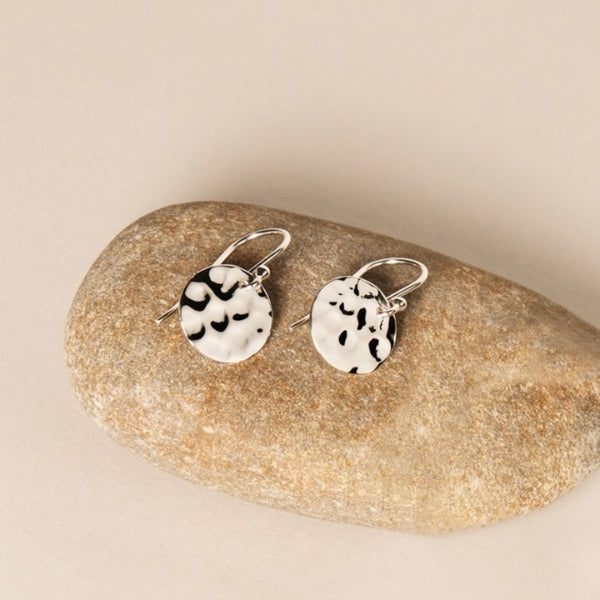 Najo - Rabble beaten disc hook earrings in sterling silver