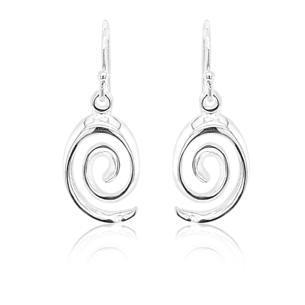 Swirl hook earrings in sterling silver
