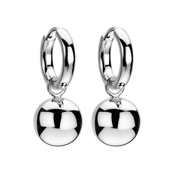 Najo - On and off hoop and ball earrings in sterling silver 12mm