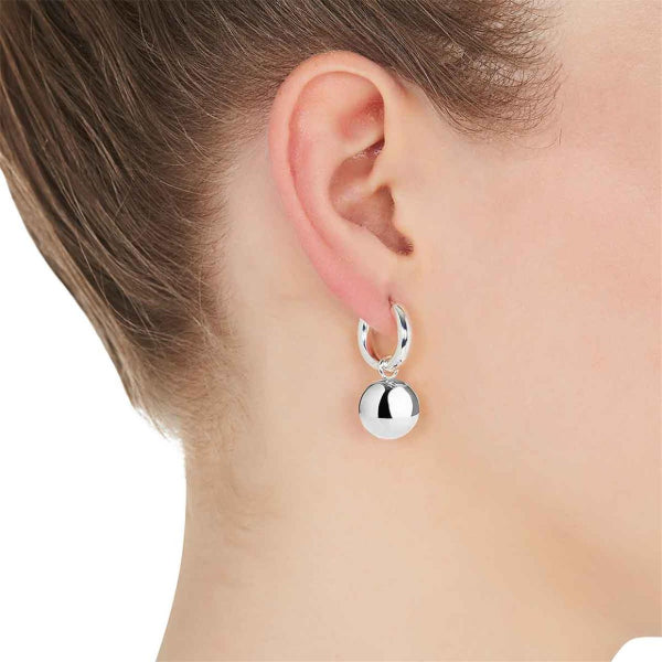 Najo - On and off hoop and ball earrings in sterling silver 12mm