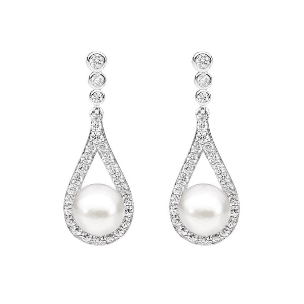 Bridal Drop earrings with Pearls