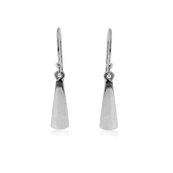 Elongated drop hook earrings in sterling silver
