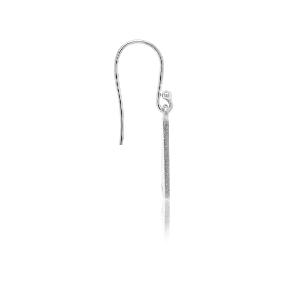 Elongated drop hook earrings in sterling silver