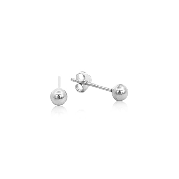 Ball studs in sterling silver 4mm