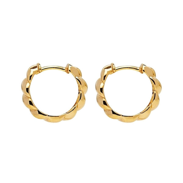 Najo - Zippy twist hoop earrings in gold plated sterling silver
