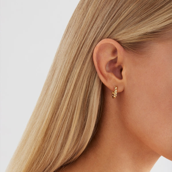 Najo - Zippy twist hoop earrings in gold plated sterling silver