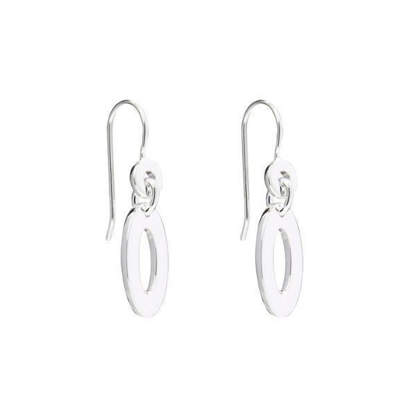 Najo - Oval drop earrings in sterling silver