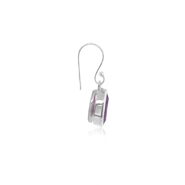 Amethyst teardrop drop earrings in sterling silver