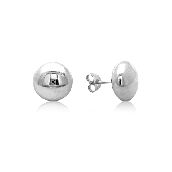 Button stud earrings in sterling silver - 11.5mm