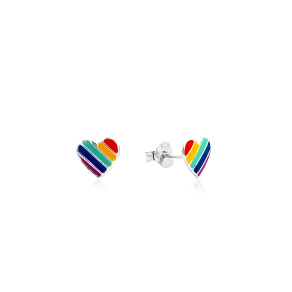 Rainbow stud earrings in sterling silver