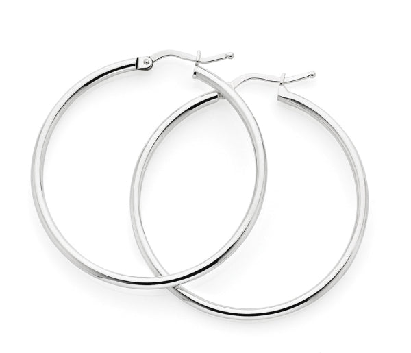 Hoop earrings in sterling silver - 35mm