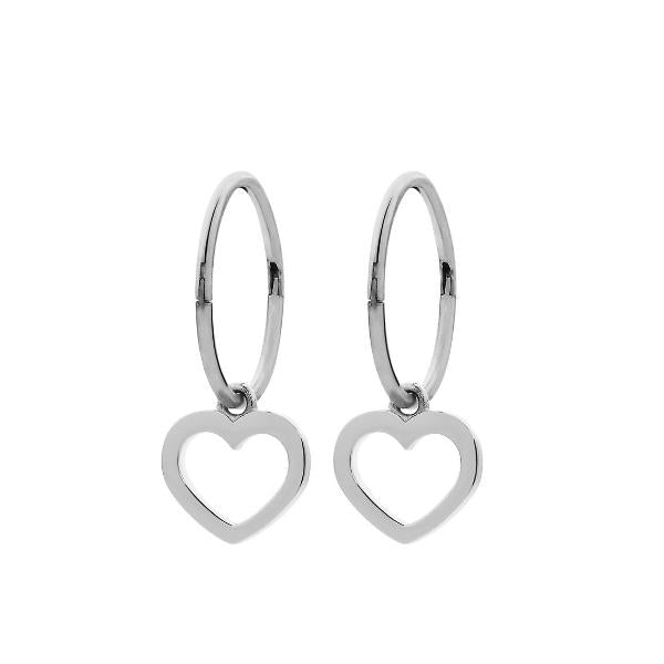 Karen Walker mini heart sleeper earrings in sterling silver