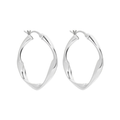 Najo - Garden of eden hollow tube square twist hoops in sterling silver 29mm