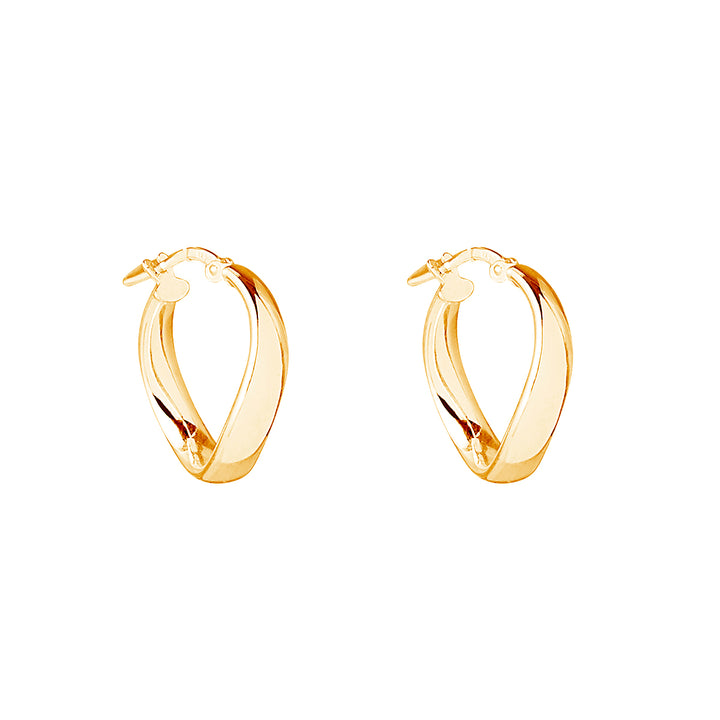 Najo - Eddy wavy tube hoop earrings in gold plated sterling silver