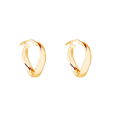 Najo - Eddy wavy tube hoop earrings in gold plated sterling silver