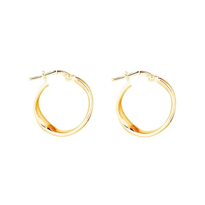 Najo - Eddy wavy tube hoop earrings in gold plated sterling silver