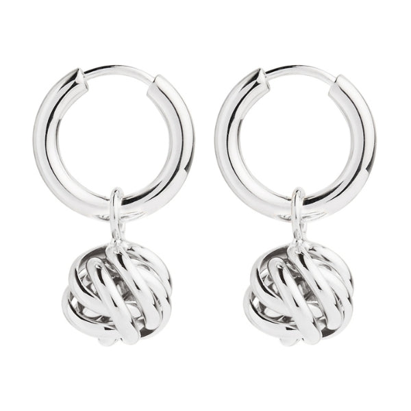 Najo - Nest huggie earrings with nest bead in sterling silver