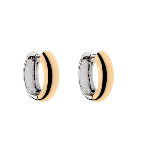 Najo - Half and half huggies earrings in gold plate and sterling silver