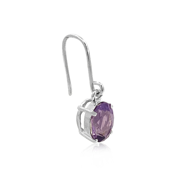 Amethyst drop earrings in sterling silver
