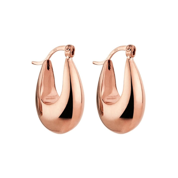 Najo - Cloudland hoop tapered teardrop earrings in rose gold plated sterling silver
