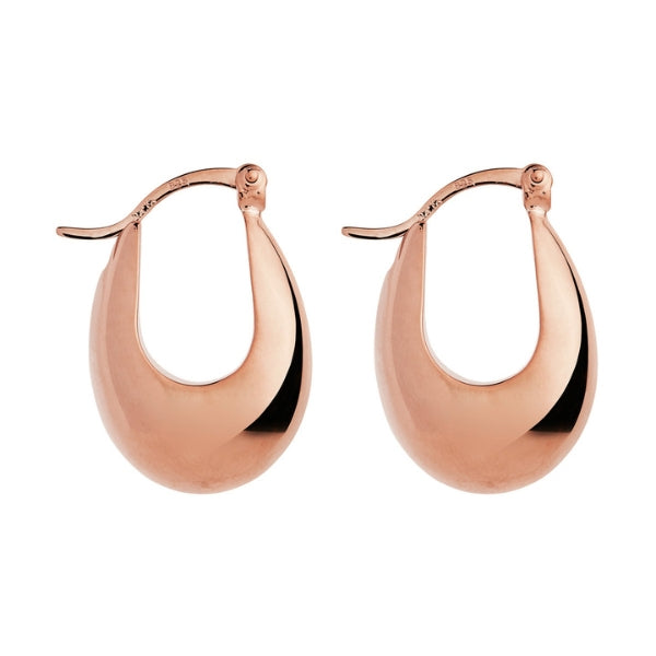 Najo - Cloudland hoop tapered teardrop earrings in rose gold plated sterling silver