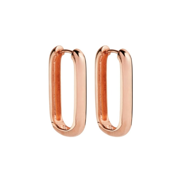 Najo - Elemental rectangle hoop earrings in rose gold plated sterling silver