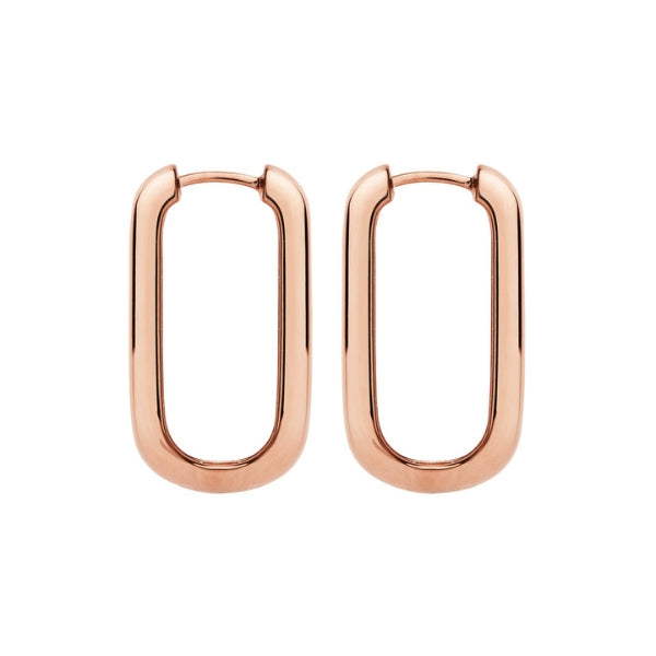 Najo - Elemental rectangle hoop earrings in rose gold plated sterling silver