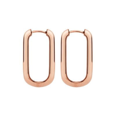 Najo - Elemental rectangle hoop earrings in rose gold plated sterling silver