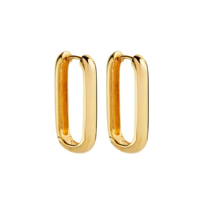 Najo - Elemental rectangle hoop earrings in gold plated sterling silver