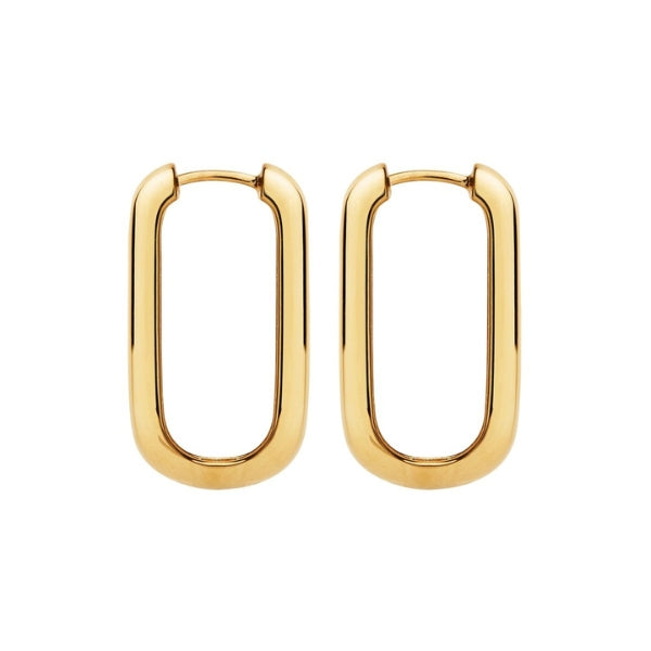 Najo - Elemental rectangle hoop earrings in gold plated sterling silver