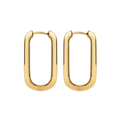 Najo - Elemental rectangle hoop earrings in gold plated sterling silver