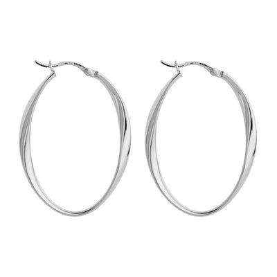 Najo - Cinta ribbon oval hoop earrings in sterling silver