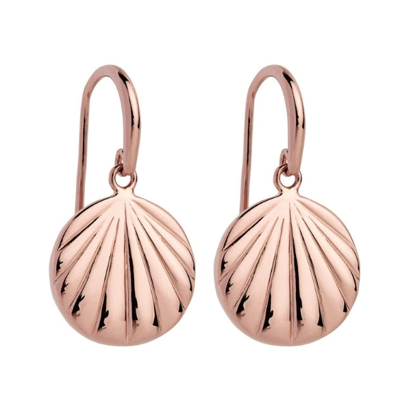 Najo - Fan disc hook earrings in rose gold plated sterling silver