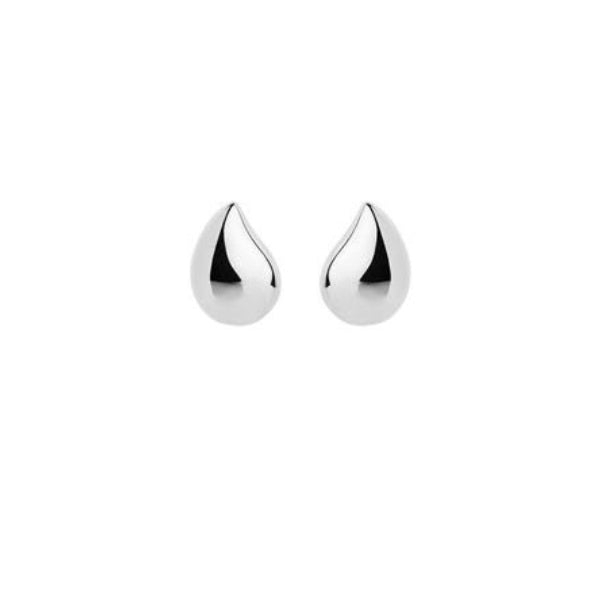 Najo - Puffed teardrop stud earrings in sterling silver