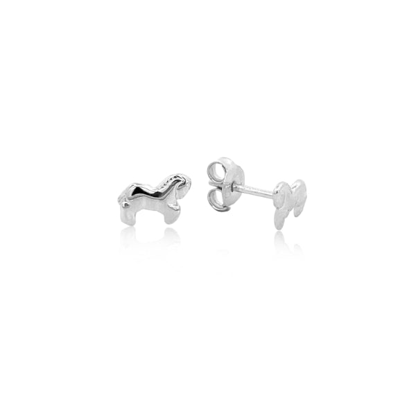 Horse stud earrings in sterling silver