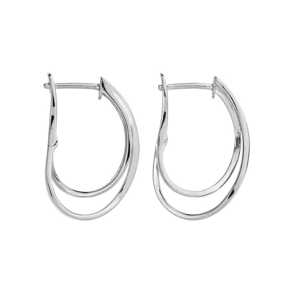 Najo - Fountain double hoop earrings in sterling silver