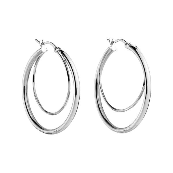 Najo - Whirlpool double-wire round hoop earrings in sterling silver