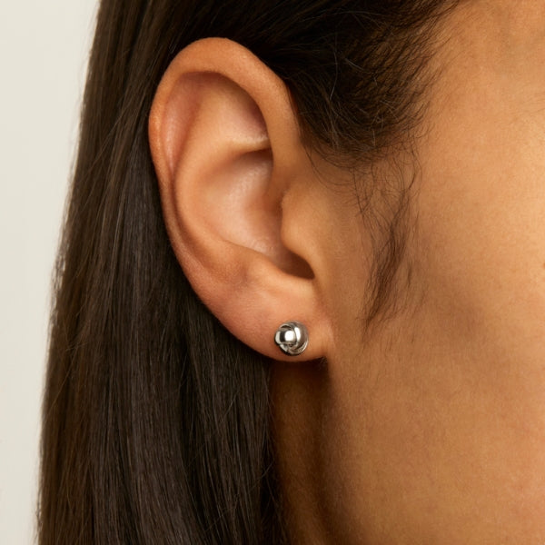 Najo - Floret round flower bud stud earrings in sterling silver