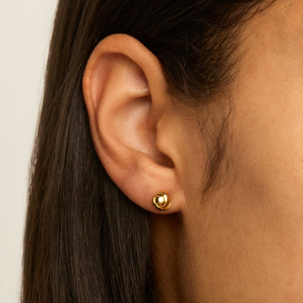 Najo - Floret round flower bud stud earrings in gold plated sterling silver