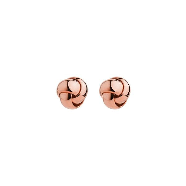 6mm round flower bud earrings in 14kt rose plated sterling silver