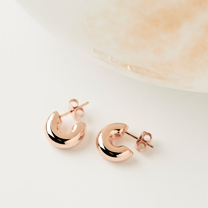 Najo - Moonbows half-hoop earrings in rose plated sterling silver