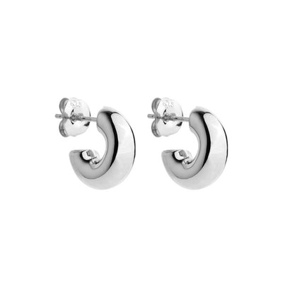 5mm x 15mm half-hoop sterling silver earrings