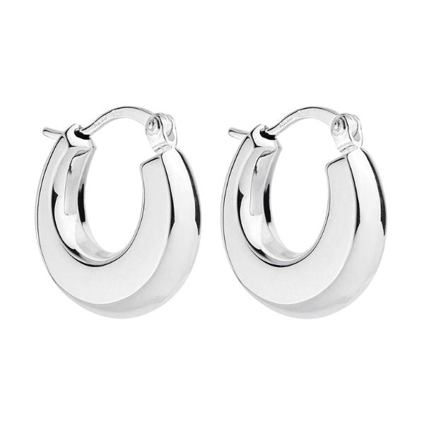 Najo - Flat sided hoop earrings in sterling silver