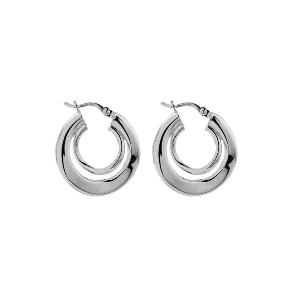 Najo - Baby strudel double hoop earrings in sterling silver