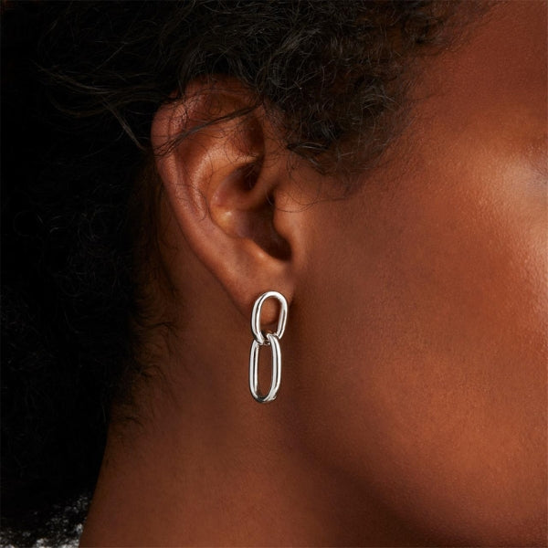 Najo - Mermaid double link drop earrings in sterling silver