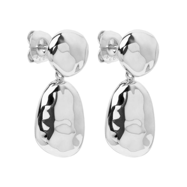Najo - Double pebble drop earrings in sterling silver