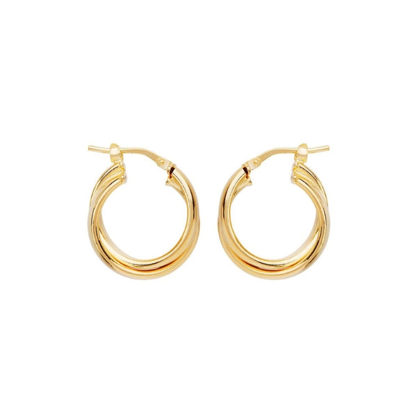 Najo - Sunshine hoop interlocking earrings in gold plated sterling silver