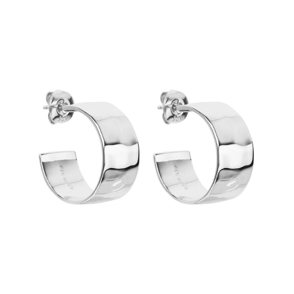Najo - La Dolce Vita beaten hoop earrings in sterling silver